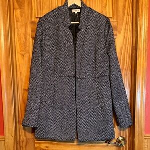 Entro Black and White Textured Tweed Blazer